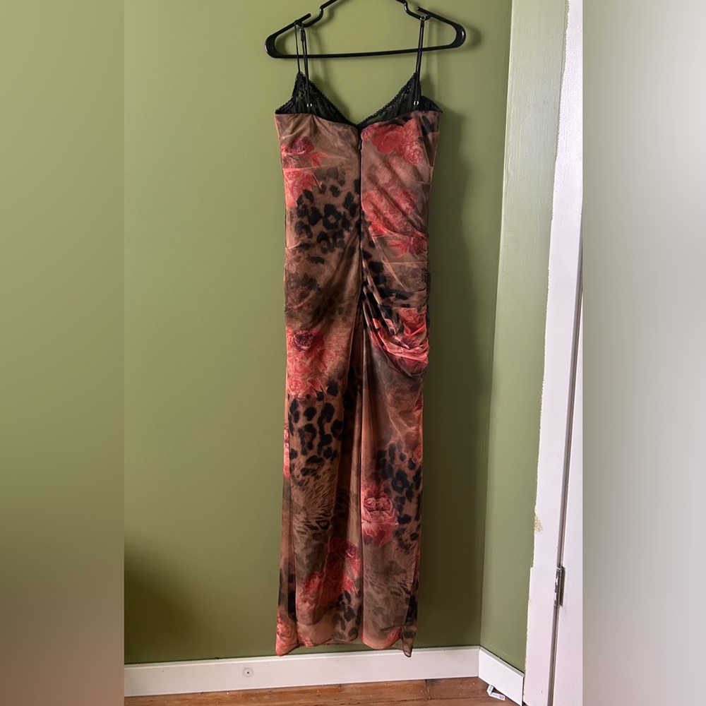 House of CB Nalini Dress (Leopard and Floral Corseted Maxi) - Picture 4 of 6